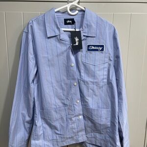 Stüssy Light Blue Striped Shirt